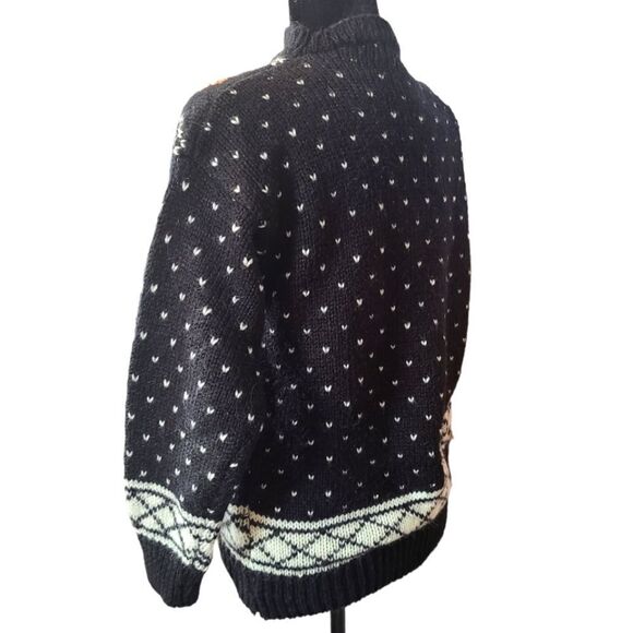 PACIFIC COAST HIGHWAY Sweater Crewel Embroidered Black Colorful size S/P - Picture 11 of 12